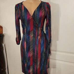 BCBGENERATION WRAP MULTICOLOR DRESS